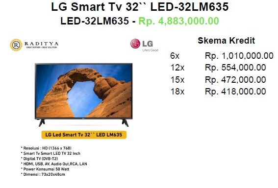 LG Smart TV 32′ LED-32LM635