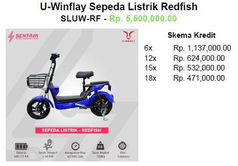 U-Winflay Sepeda Listrik Redfish SLUW-RF